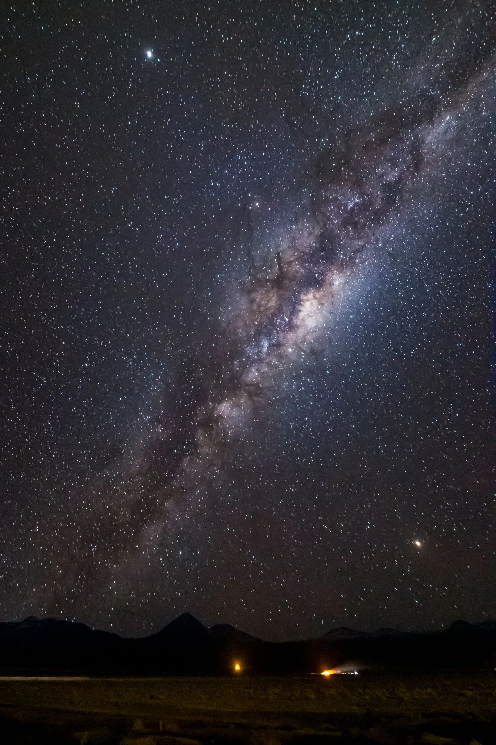 The Milky Way stretching across the night sky above Chile's Atacama Desert.
