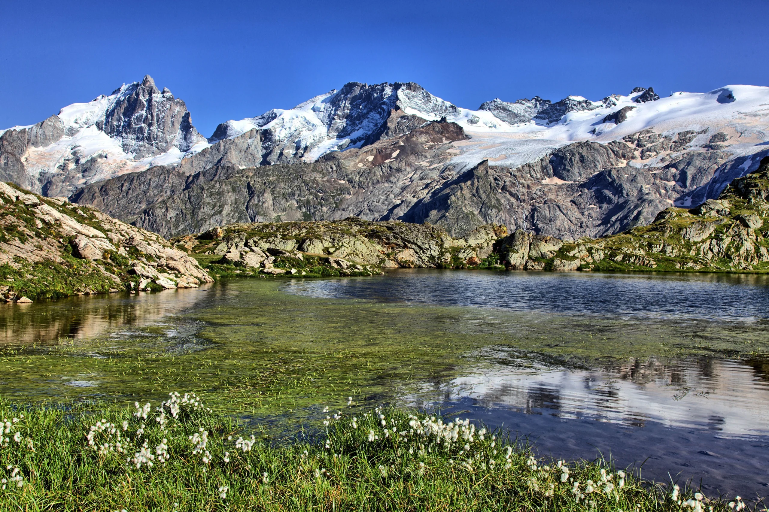 Alpine peaks and glaciers in Écrins National Park, France