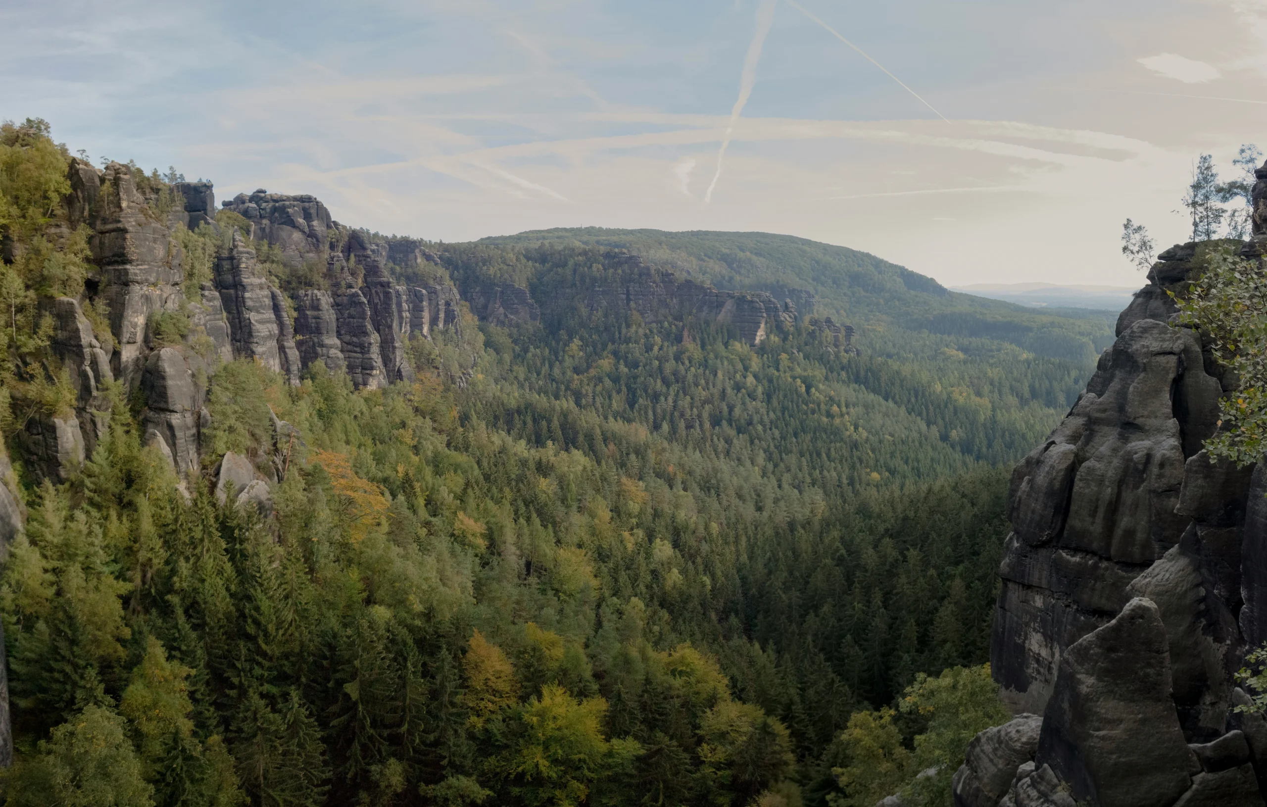 Sandstone rock formations in Saxon Switzerland National Park, Germany