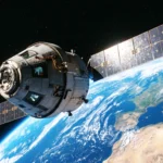 The Orion spacecraft orbiting Earth during an orbital space mission.